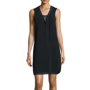 Derek Lam 10 Crosby grommet embroidered lace up tank dress size 0